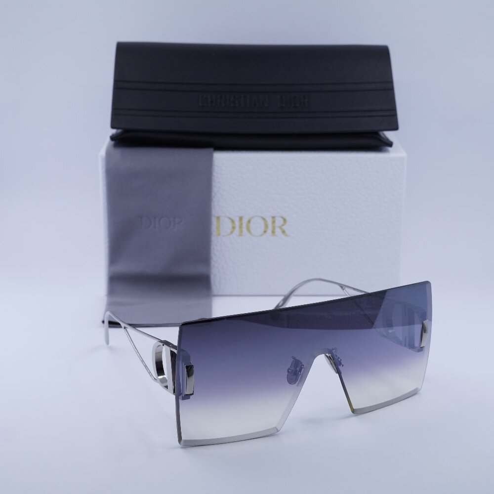 Dior 30MONTAIGNE M1U F0A6 Shield Rimless Sunglasses - Silver / Grey - Picture 9 of 12